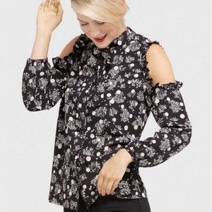 Draper James cold shoulder blouse sz 6